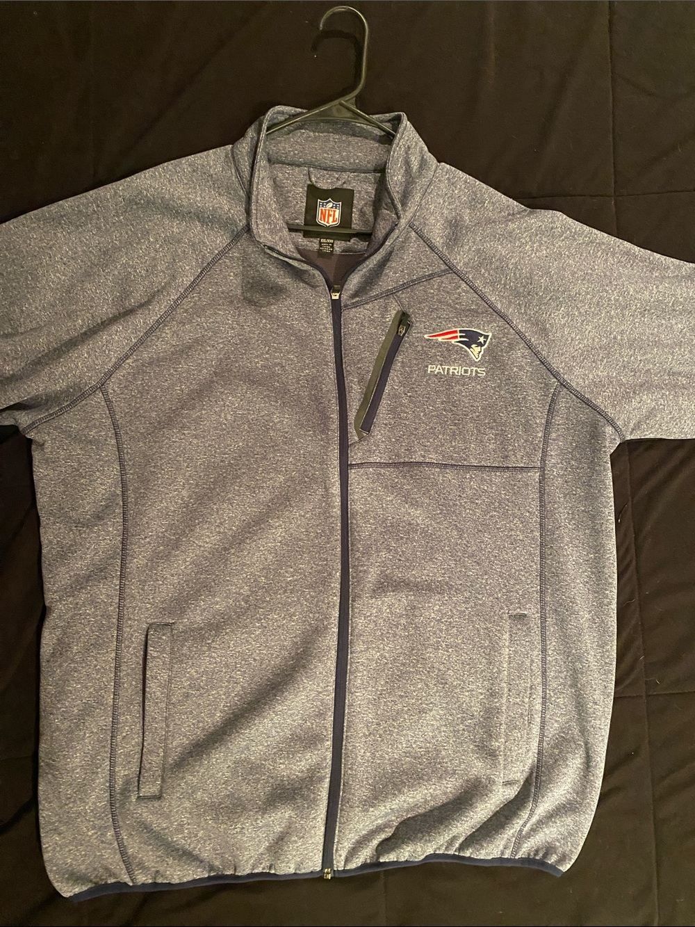 NFL New England Patriots Heather Navy Lightweight Full-Zip Jacket